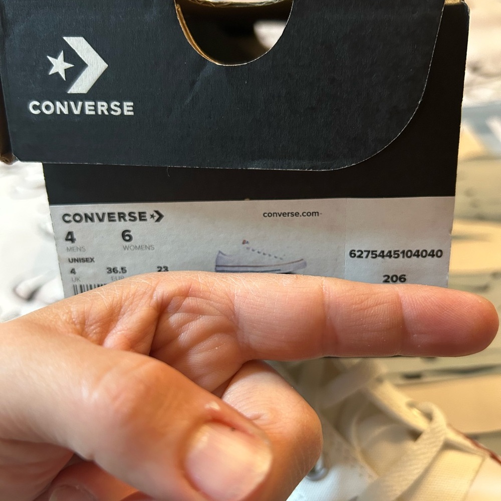 Converse White Sneakers with Red Trim - Picture 4 of 4